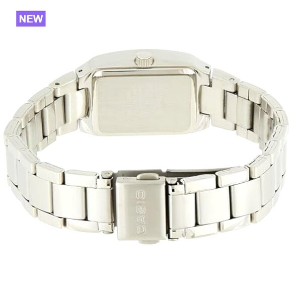 Stainless Steel Quartz Watch with Rectangular Dial and Water Resistance main image 4